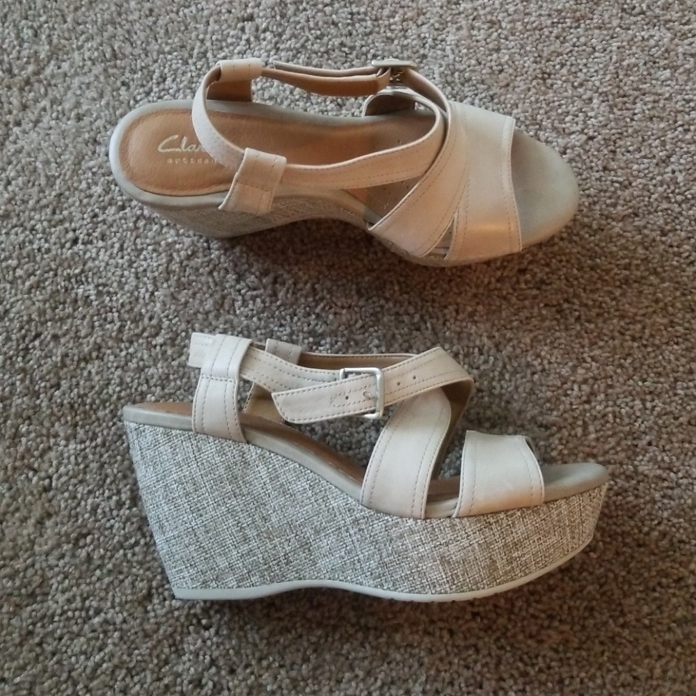 Clarks nadene ziva wedge sandals size 8